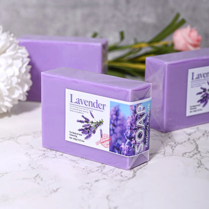 Soap - Natural Organic Lavender Essential Oil Soap Handmade, Refreshing, Oil Control, Bath Soap