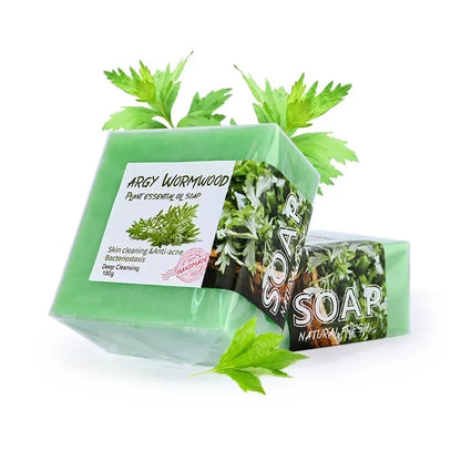 Soap - Handmade Natural Goat Milk Silk Wormwood Soap with Aloe Ginseng Ginger Papaya Strawberry Lemon - Facial & Bath Natural Soap