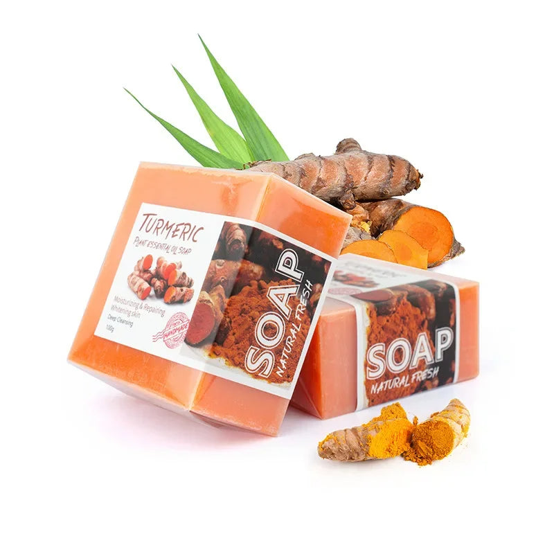 Soap - Handmade Natural Goat Milk Silk Wormwood Soap with Aloe Ginseng Ginger Papaya Strawberry Lemon - Facial & Bath Natural Soap