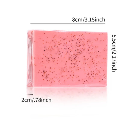 Soap - Pure Natural Rose Essential Oil Handmade Walnut Particle Soap Facial Exfoliating Cleansing 100g Soap