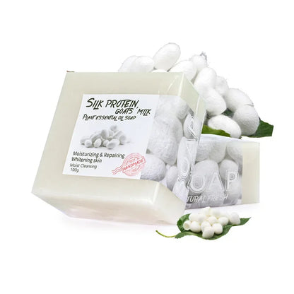 Soap - Handmade Natural Goat Milk Silk Wormwood Soap with Aloe Ginseng Ginger Papaya Strawberry Lemon - Facial & Bath Natural Soap